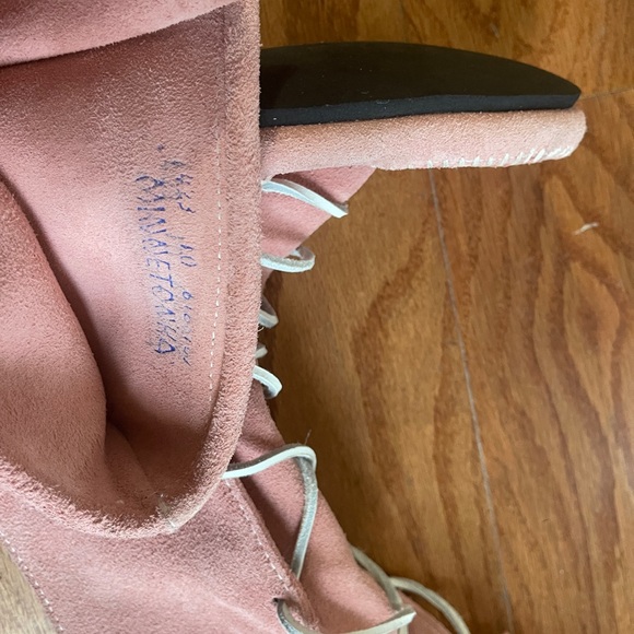 Minnetonka Pink Suede Lace-Up Boots - Picture 7 of 7
